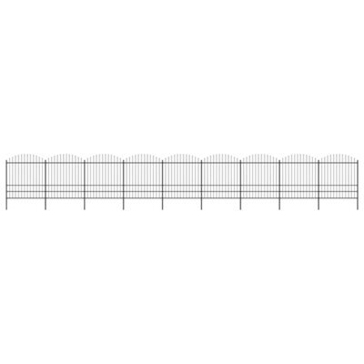 Berkfield Garden Fence With Spear Top Steel (1.75-2)X15.3 M Black - image 1
