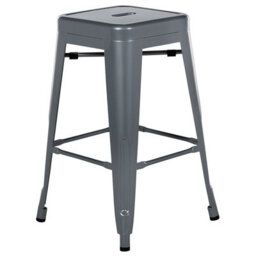 Beliani Set Of 2 Bar Stools Cabrillo Metal Grey - thumbnail 4