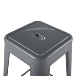 Beliani Set Of 2 Bar Stools Cabrillo Metal Grey - thumbnail 7