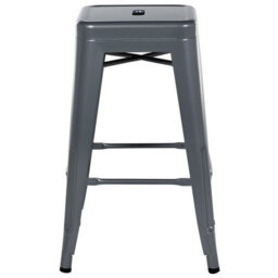 Beliani Set Of 2 Bar Stools Cabrillo Metal Grey - thumbnail 6