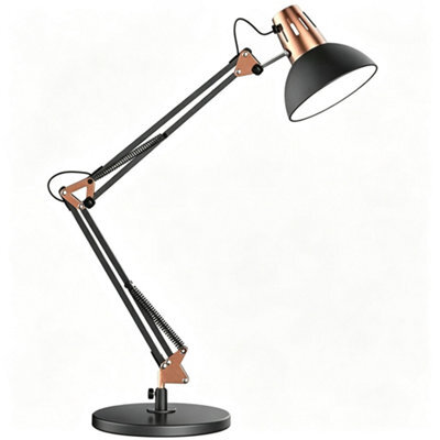 Amorly Sand Grey Multi Joint Articulated Desk Lamp, Metal Base, Partially Adjustable Swing Arm,decorative Table Lamp For Home & Office - image 1