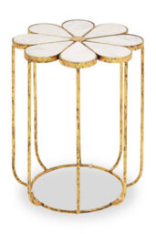 Orsina Petal Side Table With Marble Top, Gold Finish Bedside Table, Modern  Nesting Table, Metallic Round Table - thumbnail 2