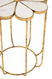 Orsina Petal Side Table With Marble Top, Gold Finish Bedside Table, Modern  Nesting Table, Metallic Round Table - thumbnail 5