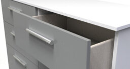 Trent 6 Drawer Wide Chest In Dusk Grey & White (Ready Assembled) - thumbnail 5