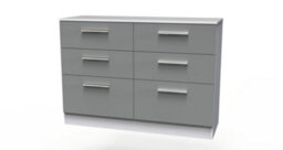 Trent 6 Drawer Wide Chest In Dusk Grey & White (Ready Assembled) - thumbnail 3