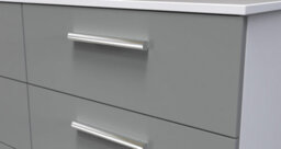 Trent 6 Drawer Wide Chest In Dusk Grey & White (Ready Assembled) - thumbnail 4