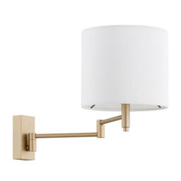 Luminosa Lighting Luminosa Dolce Adjustable Arm Wall Lamp With Shade White, Gold - thumbnail 2