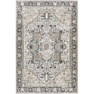 Livabliss Lavadora Washable Black Beige Traditional Boho Living Dining Rug 160 X 213 Cm Non Shedding - image 1