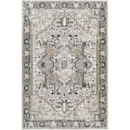 Livabliss Lavadora Washable Black Beige Traditional Boho Living Dining Rug 160 X 213 Cm Non Shedding - thumbnail 1