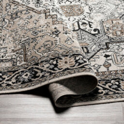 Livabliss Lavadora Washable Black Beige Traditional Boho Living Dining Rug 160 X 213 Cm Non Shedding - thumbnail 4