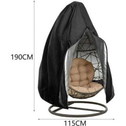 Waterproof Cover, Ideal For Hanging Chairs, Swings And Garden Furniture, Black, 190 X 115 Cm - thumbnail 2