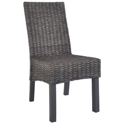 Berkfield Comfortable Dining Chairs 6 Pcs Brown Kubu Rattan And Mango Wood - image 1