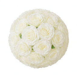 Sandra Chaircovers Rose Ball Collection, 50Cm Diameter, Artificial Silk Rose Ball Centrepiece, Single, Ivory, Silk Flowers - thumbnail 3