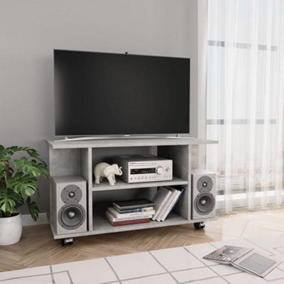 Berkfield Tv Cabinet With Castors Concrete Grey 80X40X40 Cm Engineered Wood - image 1