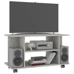 Berkfield Tv Cabinet With Castors Concrete Grey 80X40X40 Cm Engineered Wood - thumbnail 3