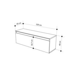 Decortie Modern Tv Stand Unit 120Cm With Soft-Close Drop-Down Door Non-Handle Design & Storage Space, Living Room, Sandstone - thumbnail 3