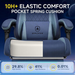 Gtplayer Gaming Chair Fabric, High Back Computer Chairs With Footrest For Adults, Ergonomic Pc Chair For Home Office, Dark Blue - thumbnail 9