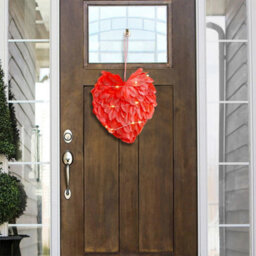 Living And Home Red Heart Feather Creative Hanging Ornament Battery Operated With 2M Led Light String - thumbnail 2