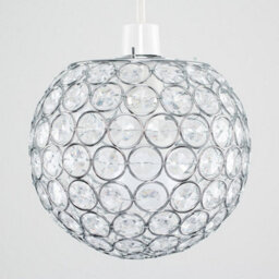 Valuelights Ducy Pair Of Modern Chrome Globe Ceiling Light Shades With Acrylic Crystal Effect Jewels (D)18Cm - thumbnail 4