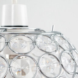 Valuelights Ducy Pair Of Modern Chrome Globe Ceiling Light Shades With Acrylic Crystal Effect Jewels (D)18Cm - thumbnail 7