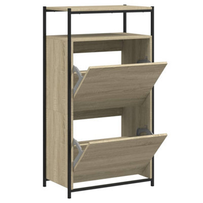 Berkfield Durable Shoe Cabinet Sonoma Oak 60X34X112 Cm Engineered Wood