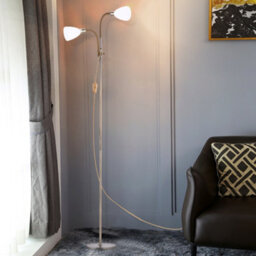 Darphe Adjustable 2 Head Floor Lamp, Universal Floor Lamp For Living Room And Bedroom, E14 Base, 180 Cm - thumbnail 3