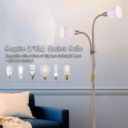 Darphe Adjustable 2 Head Floor Lamp, Universal Floor Lamp For Living Room And Bedroom, E14 Base, 180 Cm - thumbnail 5