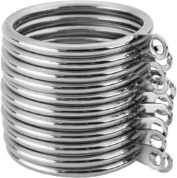 Homeelabador 45mm Extra Large Silver Colour Pole Curtain Rings With Eyelet - Pack Of 48 - thumbnail 2