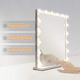 Living And Home Hollywood Vanity Mirror Lighted Mirror Touch Control Makeup Mirror With 16 Dimmable Bulbs 62Cm W X 52Cm H - thumbnail 2