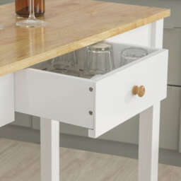 Sobuy Fwt50-Nw, 3 Pieces Kitchen Dining Set Bar Set-1 Bar Table And 2 Stools,wood Effect,w95Xd40Xh107 - thumbnail 7