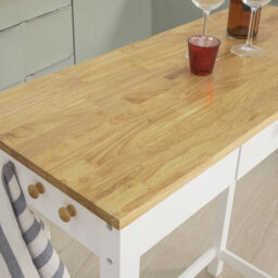 Sobuy Fwt50-Nw, 3 Pieces Kitchen Dining Set Bar Set-1 Bar Table And 2 Stools,wood Effect,w95Xd40Xh107 - thumbnail 5