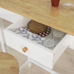 Sobuy Fwt50-Nw, 3 Pieces Kitchen Dining Set Bar Set-1 Bar Table And 2 Stools,wood Effect,w95Xd40Xh107 - thumbnail 9