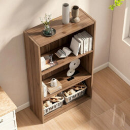 Wide 3 Shelf Tier Wooden Bookcase Cabinet Storage Shelving Display Shelves Unit - thumbnail 3