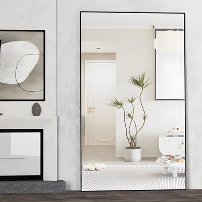 Cassilando Sleek Full Length Mirror/standing Wall Mirror 198 X 96 Cm/77.95X37.79 In Aluminum Frame Full For Bedroom Living Room - image 1