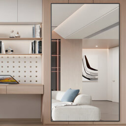 Cassilando Sleek Full Length Mirror/standing Wall Mirror 198 X 96 Cm/77.95X37.79 In Aluminum Frame Full For Bedroom Living Room - thumbnail 5