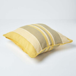 Homescapes Cotton Striped Yellow Cushion Cover Morocco , 45 X 45 Cm - thumbnail 3