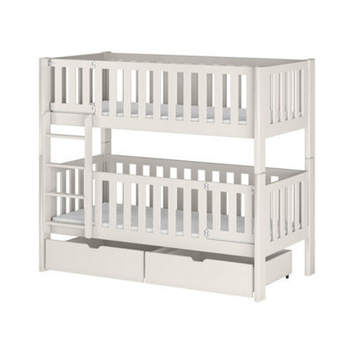 Arte Ksawery Cotton Wooden Bunk Bed 80 X 180Cm - Foam Bonnell Mattresses Included - image 1