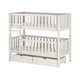 Arte Ksawery Cotton Wooden Bunk Bed 80 X 180Cm - Foam Bonnell Mattresses Included - thumbnail 1