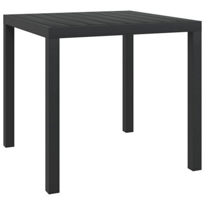 Berkfield Garden Table Black 80X80X74 Cm Aluminium And Wpc - image 1