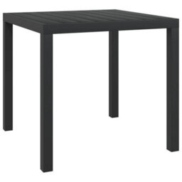 Berkfield Garden Table Black 80X80X74 Cm Aluminium And Wpc - thumbnail 1