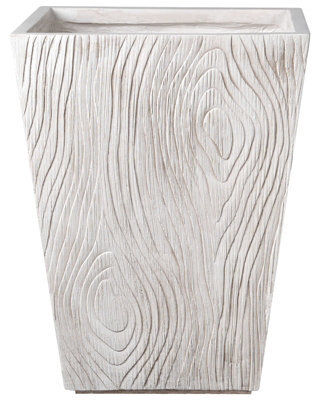 Wyld And Coco Beige Fibre Clay Fluted Square Planter - 42 X 42 X 50 Cm - image 1