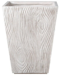Wyld And Coco Beige Fibre Clay Fluted Square Planter - 42 X 42 X 50 Cm - thumbnail 1