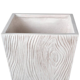 Wyld And Coco Beige Fibre Clay Fluted Square Planter - 42 X 42 X 50 Cm - thumbnail 5