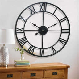 60Cm Large Outdoor Garden Wall Clock Big Roman Numerals Giant Open Face Metal - thumbnail 5