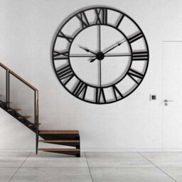60Cm Large Outdoor Garden Wall Clock Big Roman Numerals Giant Open Face Metal - thumbnail 6
