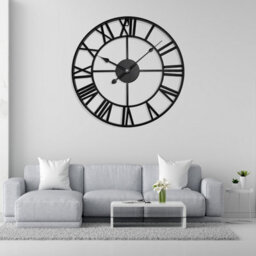 60Cm Large Outdoor Garden Wall Clock Big Roman Numerals Giant Open Face Metal - thumbnail 4