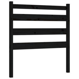 Berkfield Bed Frame With Headboard Black Small Single Solid Wood - thumbnail 8