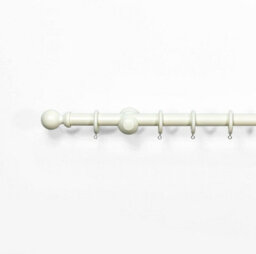 Lister Cartwright  28 mm Wooden Curtain Poles Fixed Length (Linen White Ball, 400 Cm) - thumbnail 2