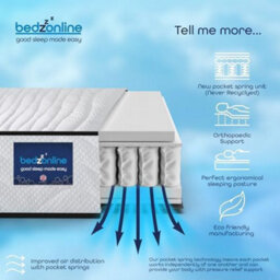 Bedz Online Bedzonline 20Cm Premium Hybrid Pocket Sprung Mattress, Breathable Foam Support, 2Ft6 Small Single (75X190Cm) - thumbnail 5