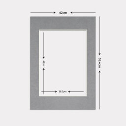 Ak Frames A2 Mid Grey Picture Mounts To Fit A3 Aperture Size - Mount Board Only (No Frame Included) - thumbnail 3